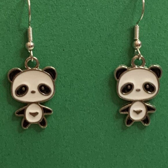Panda Earring, Panda Bear Jewelry, Gift, Panda Jewelry, Silly Animal Earring - Picture 5 of 8